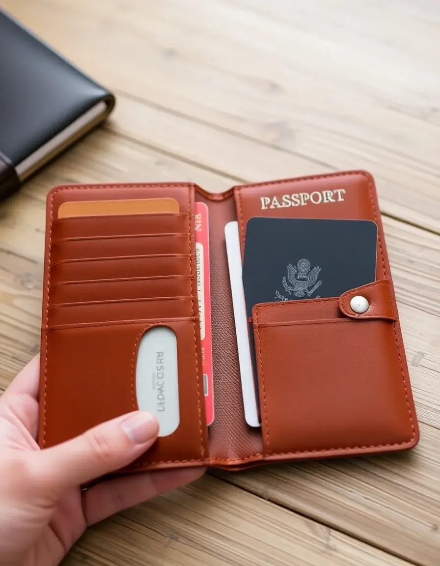 Travel leather wallet