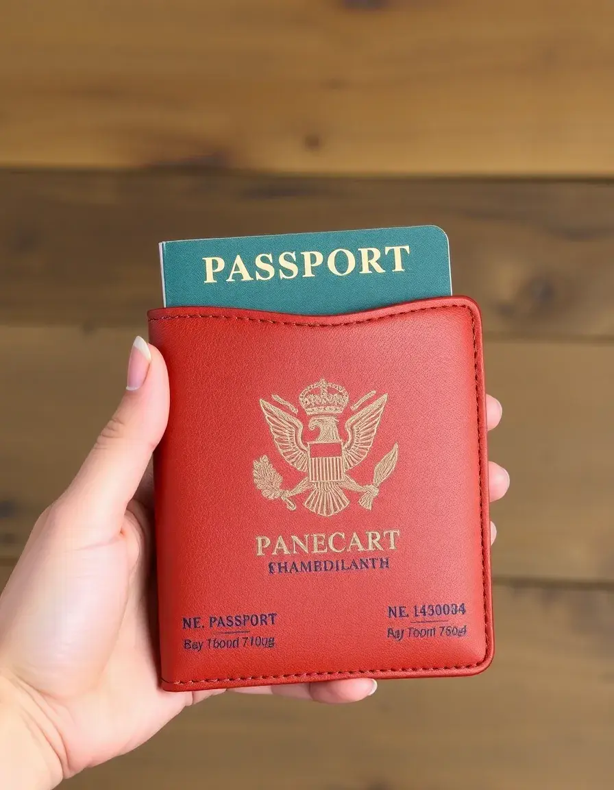Vintage style leather passport holder