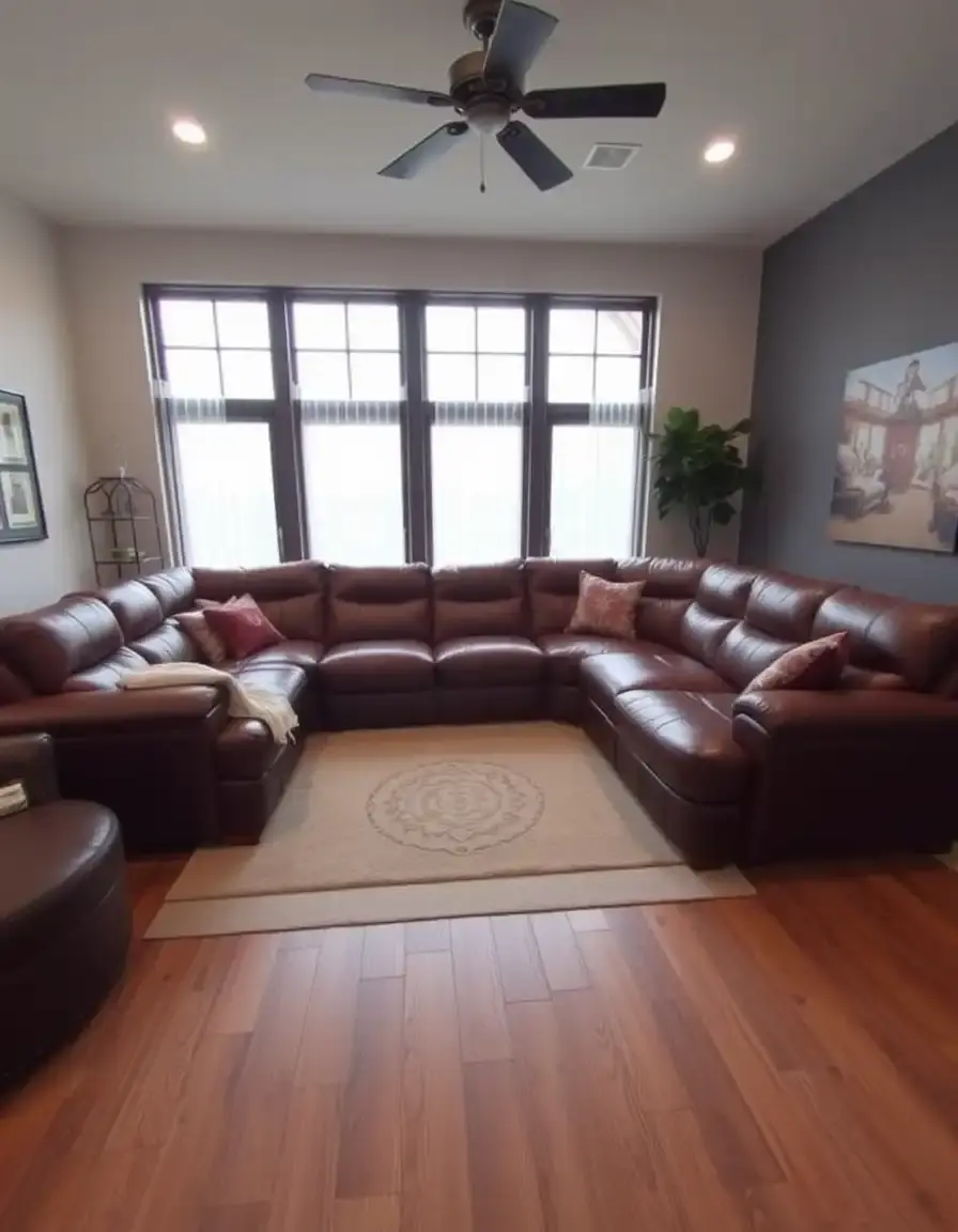 Extra large leather sectional for big families