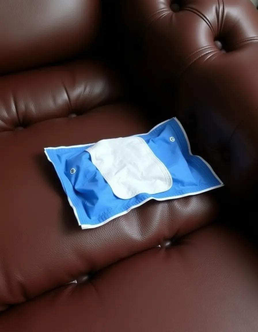 Conditioning wipes for leather settees