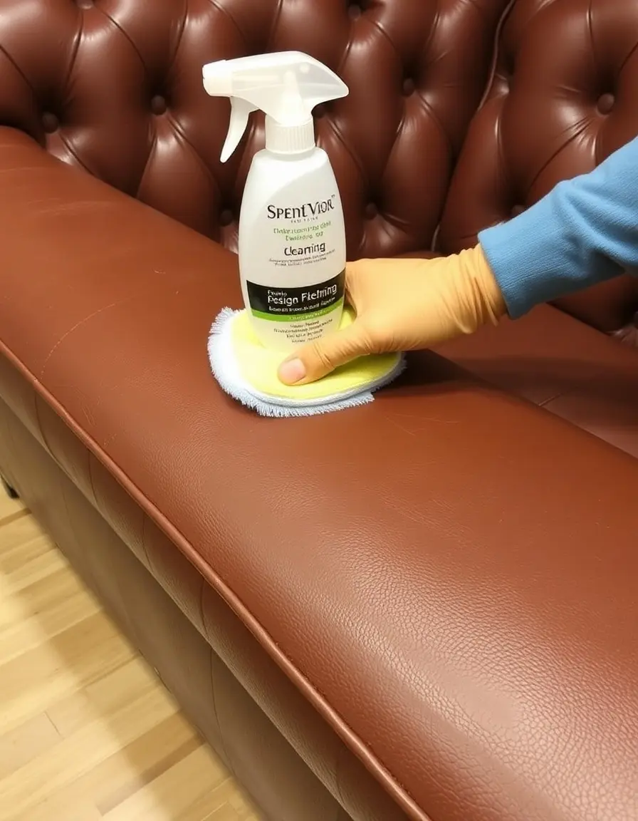 Foaming cleaner for leather settees