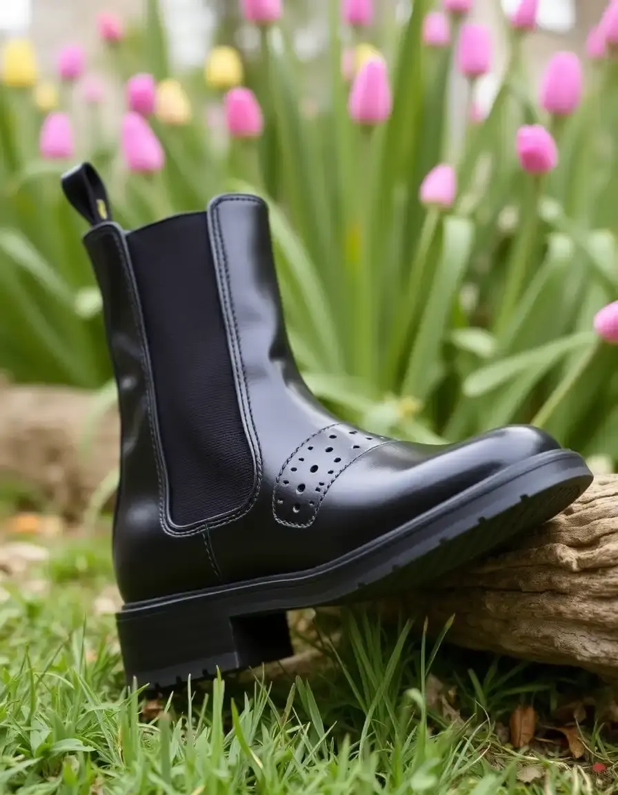 Black Chelsea boots with elastic side panels