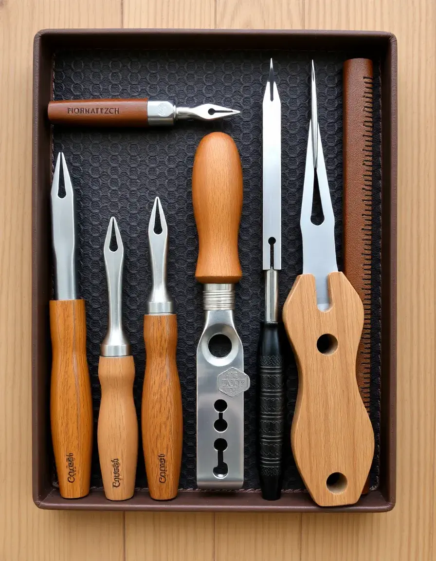 Leather hole punch tool set for DIY projects