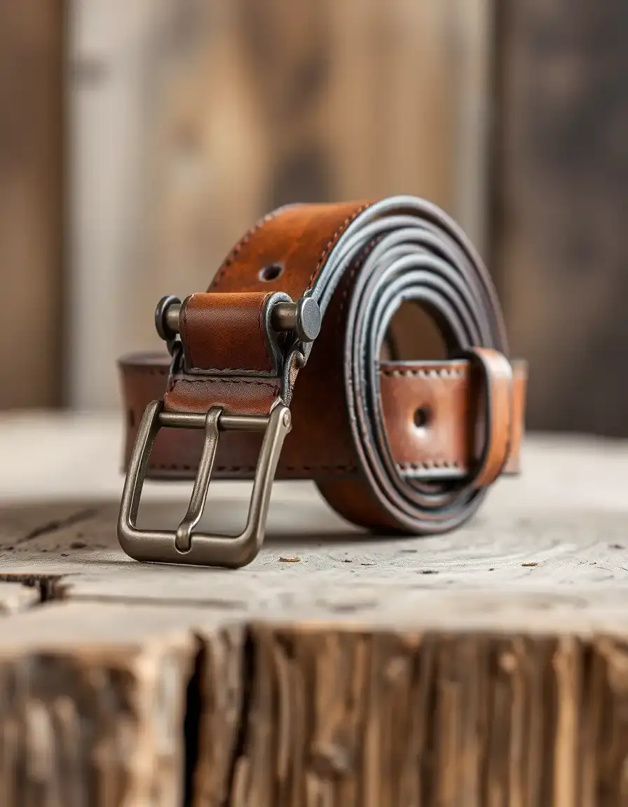 Durable work leather belt for tools