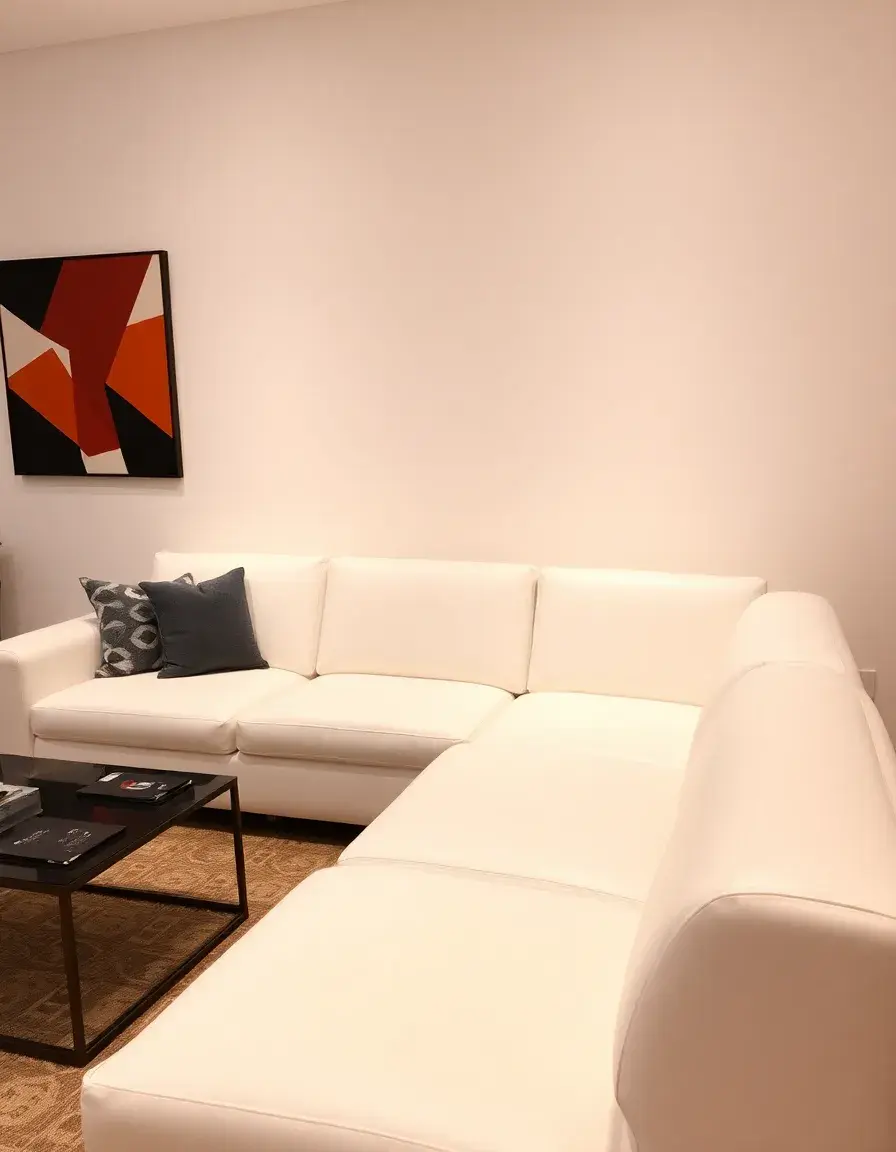 White contemporary modern leather sofa