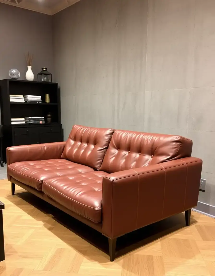 Fusion modern vintage leather sofa