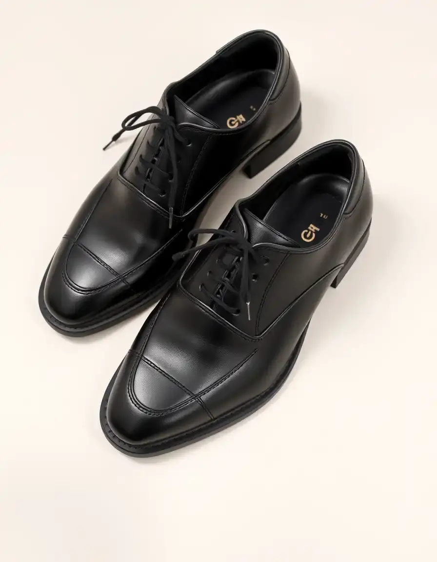 Black PU leather shoes