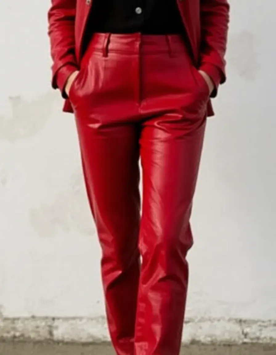 Vintage red leather pants