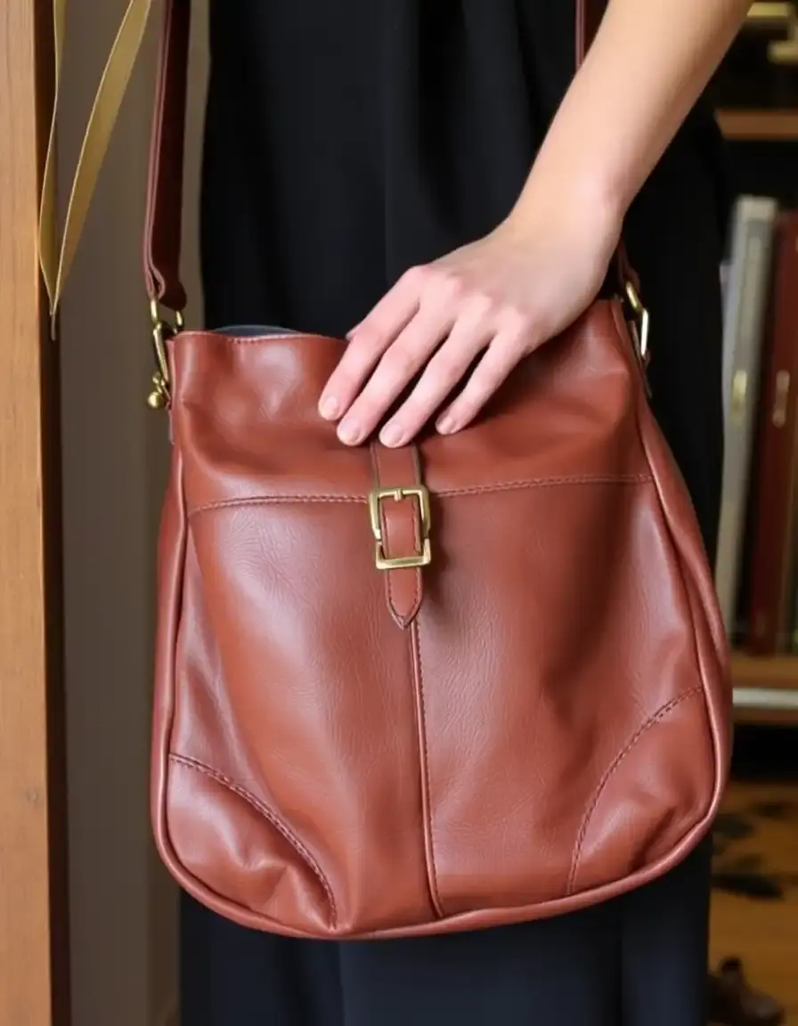 Vintage leather shoulder bag