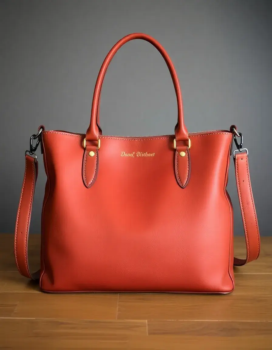 Large capacity leather shoulder bag