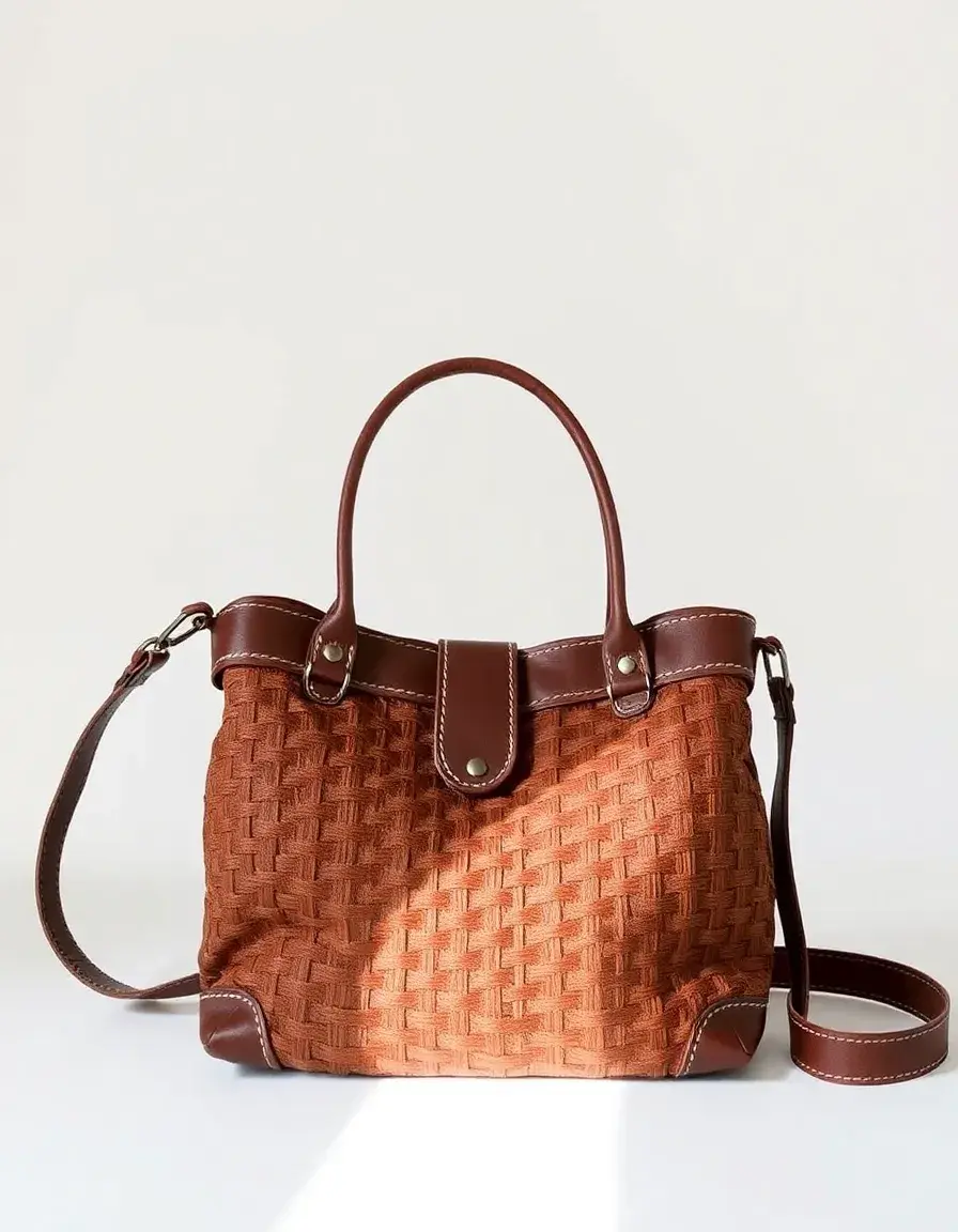 Vintage style woven leather bag
