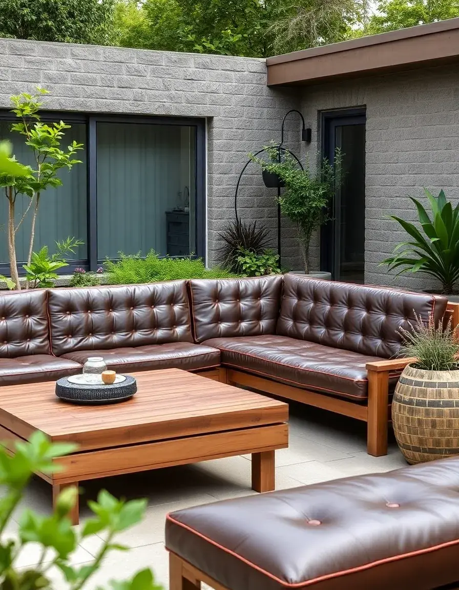 Outdoor waterproof leather lounge