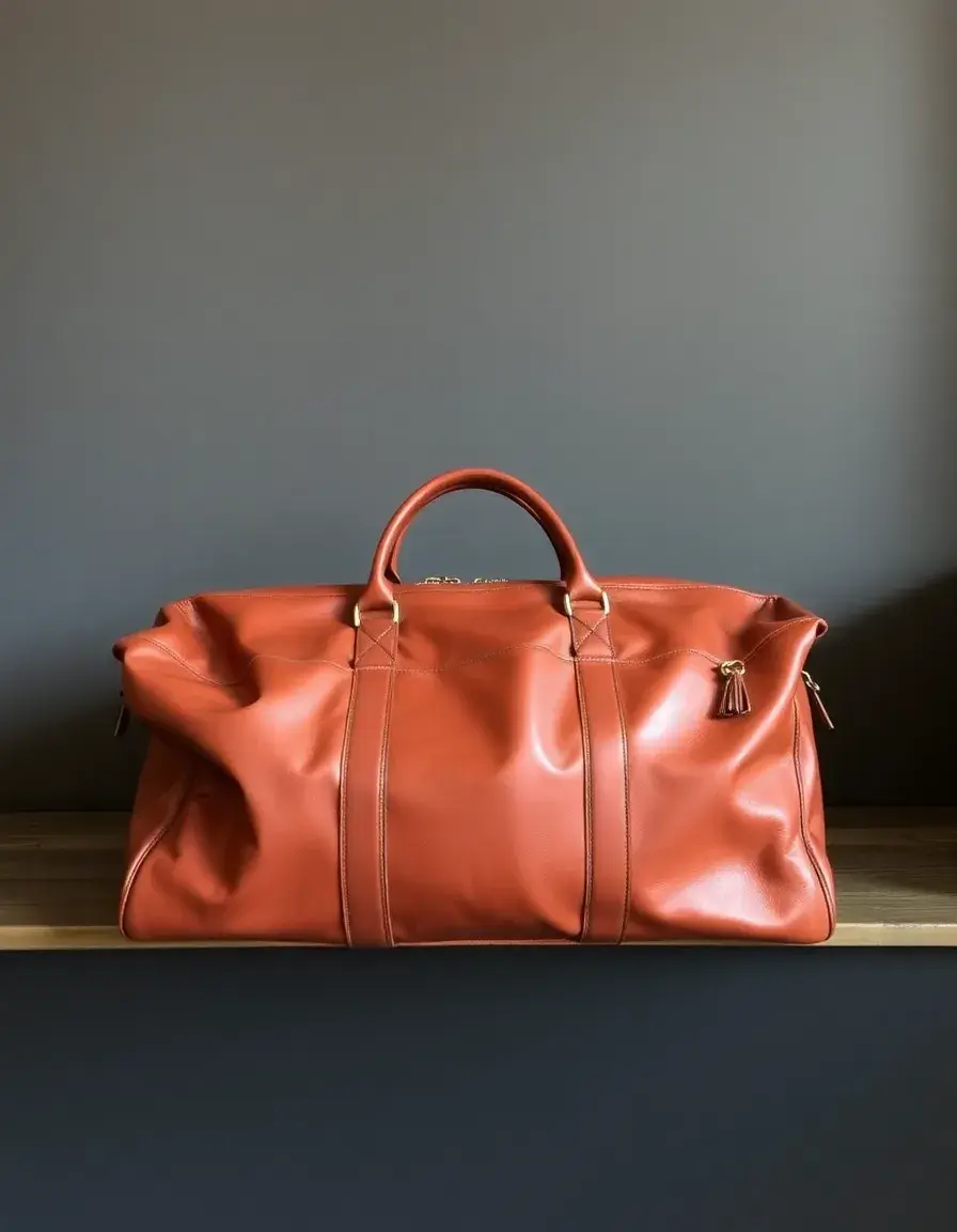Large leather duffle bag for travel