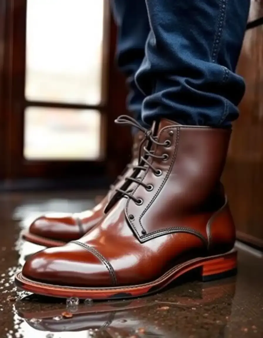 Waterproof dress leather boots