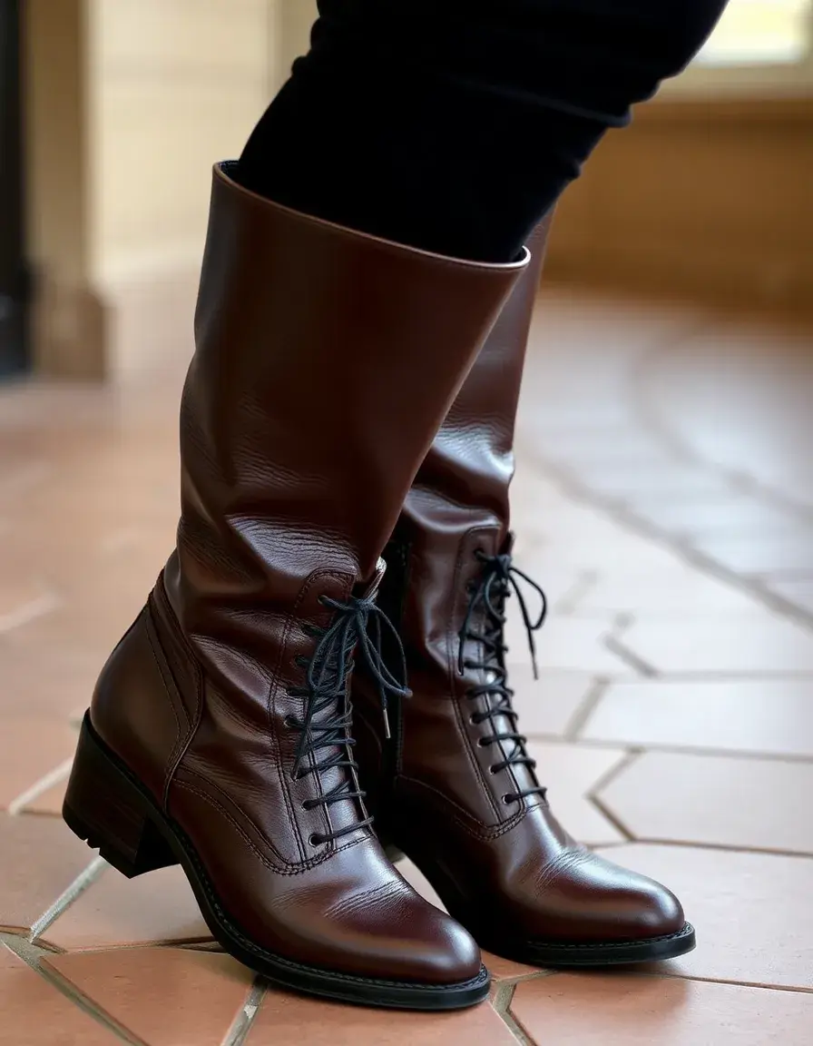 Designer leather boots for women