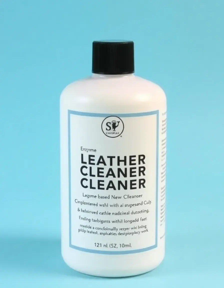 Enzyme based cleaner for tough leather stains