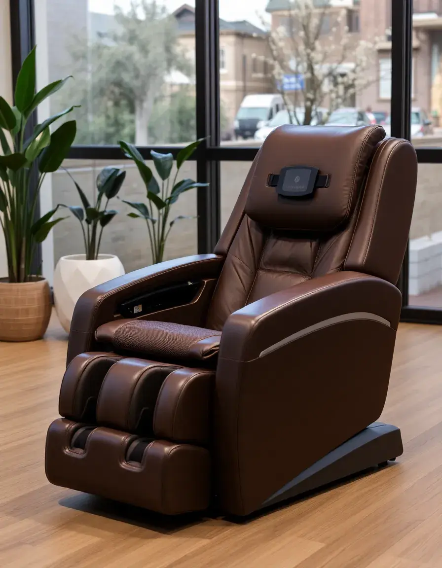 Brown massage recliner chair