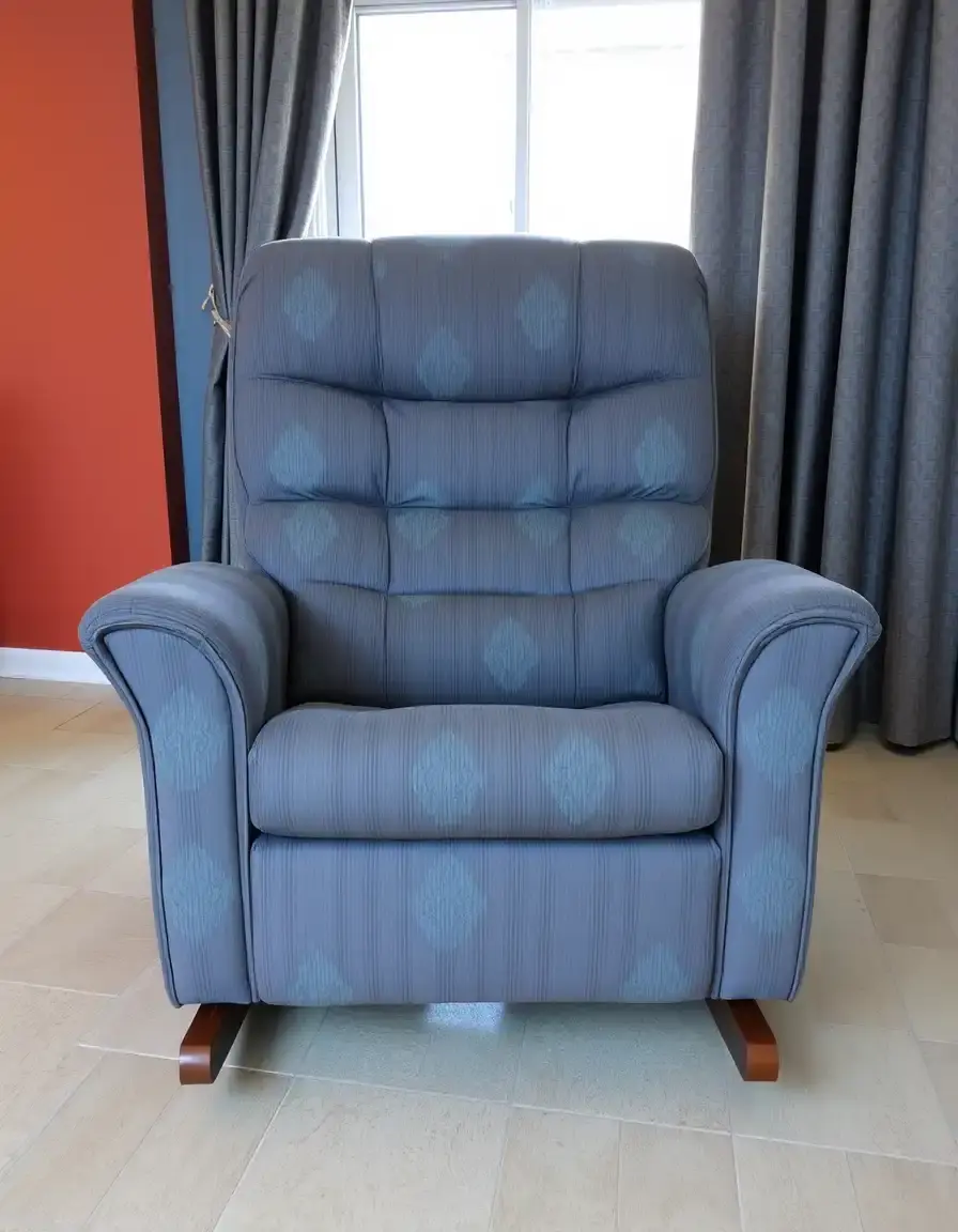 Gray rocking recliner chair