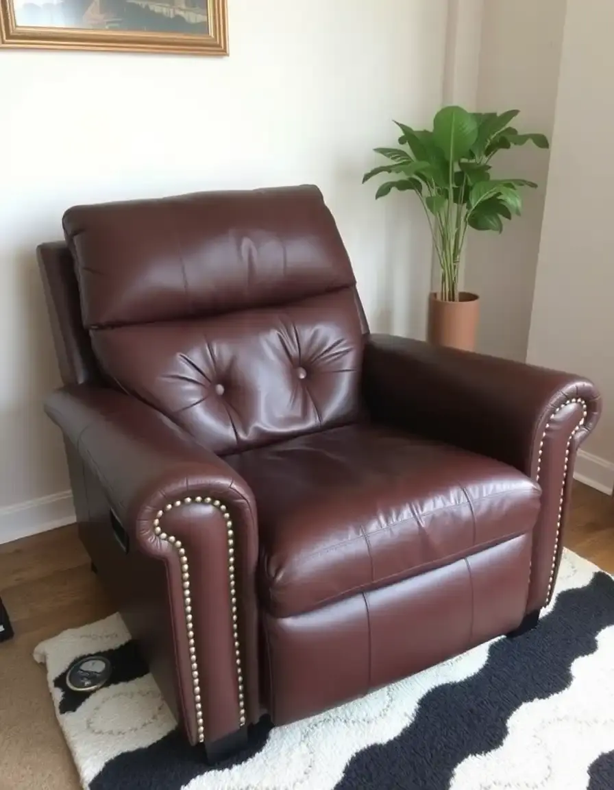 Oversized leather recliner