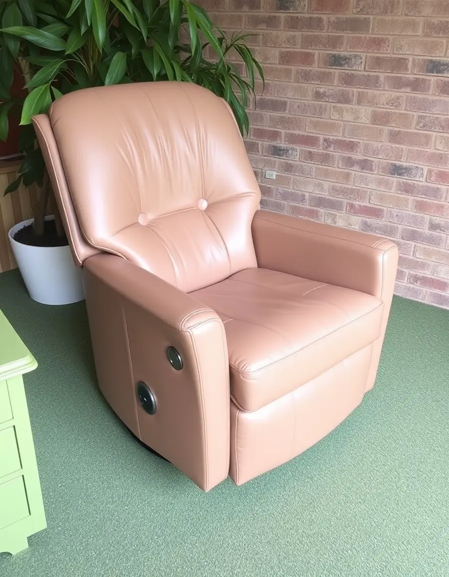 Swivel leather recliner