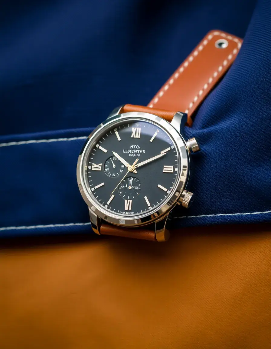 Waterproof treated leather watch strap