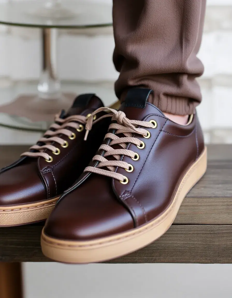 Vintage style leather trainers