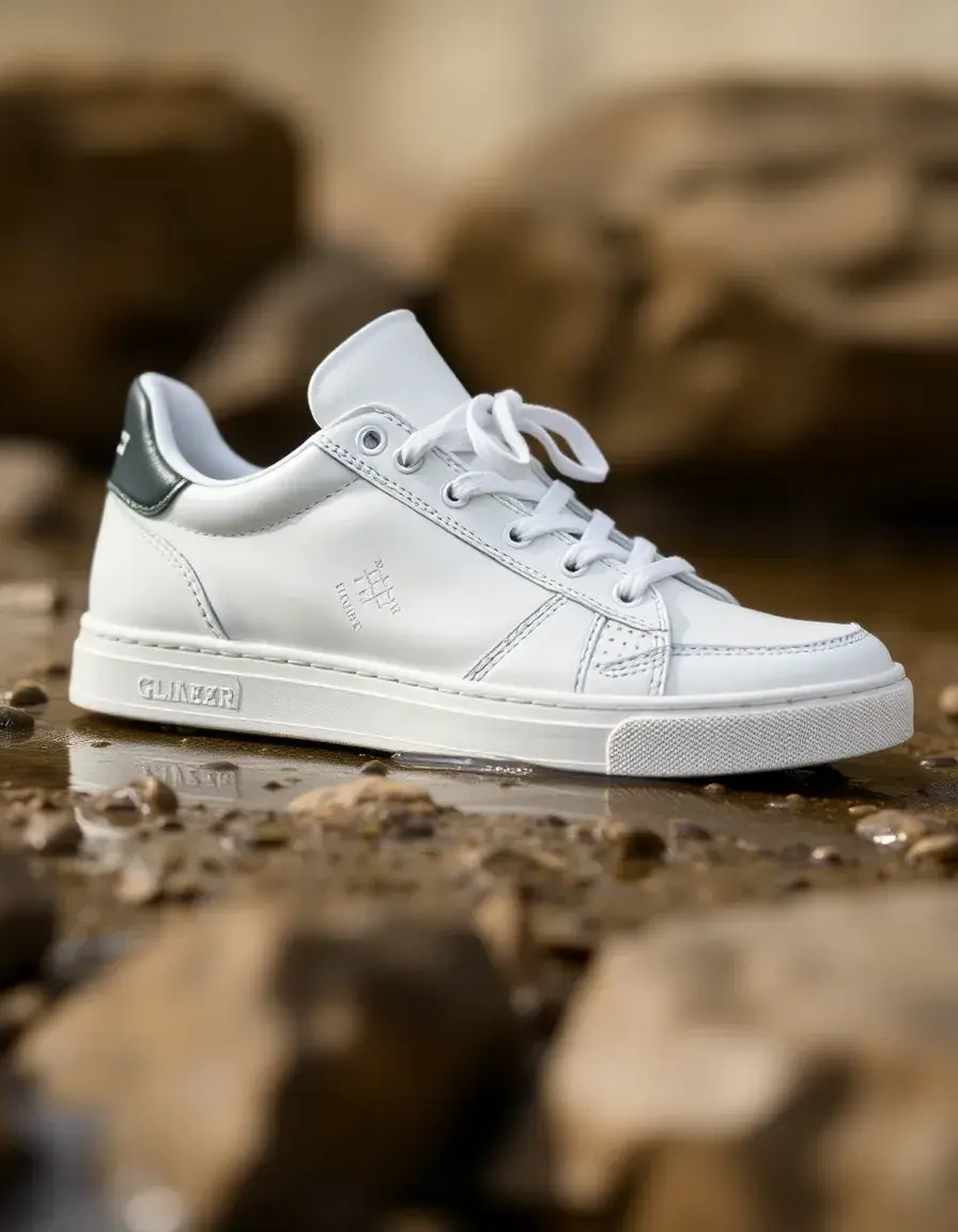 Waterproof leather trainers