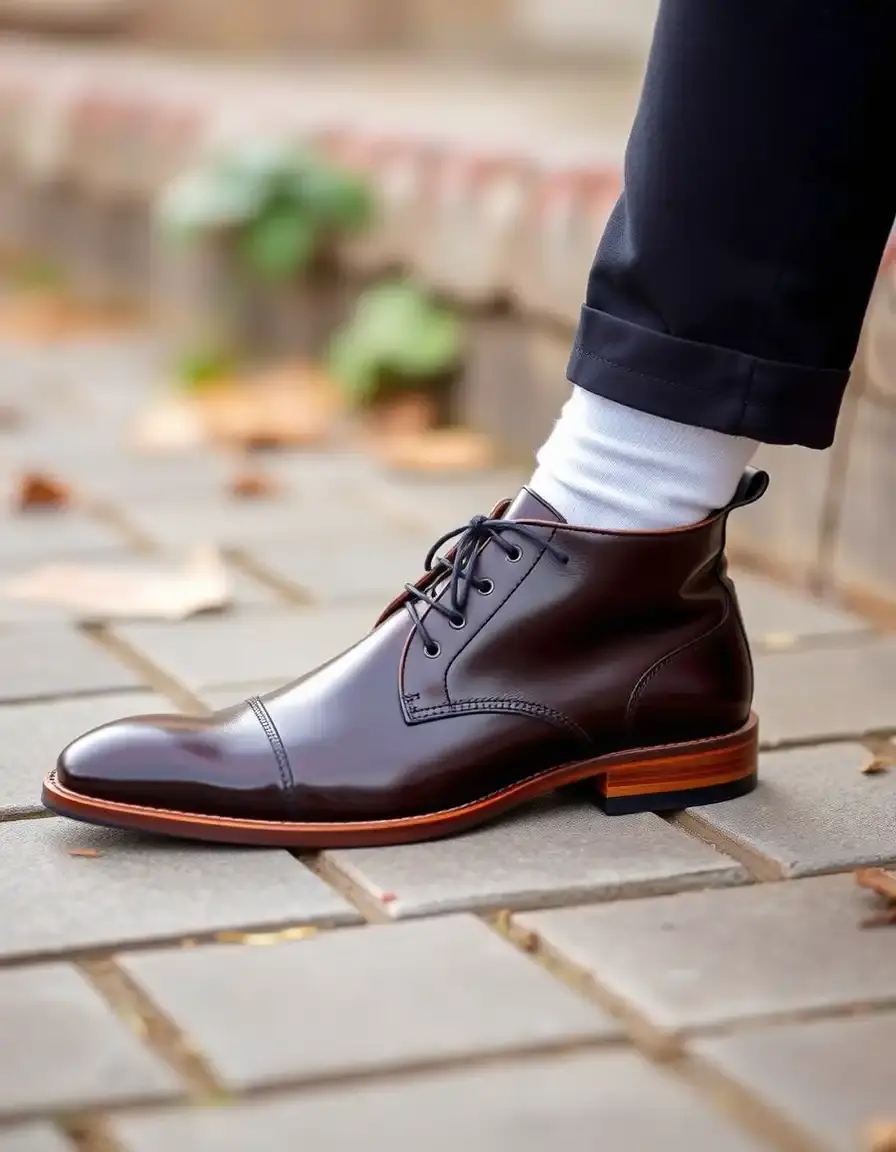 Dress formal leather boots for men