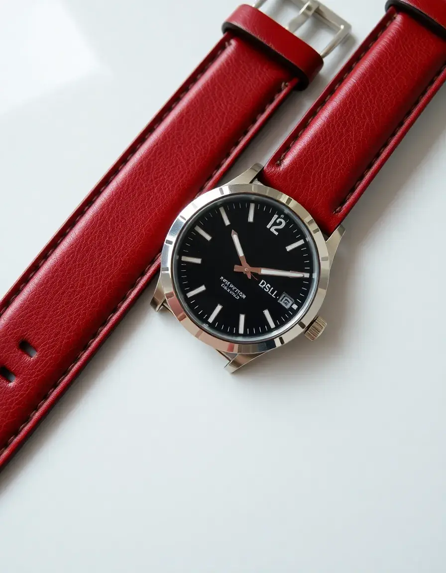 Waterproof leather strap watch