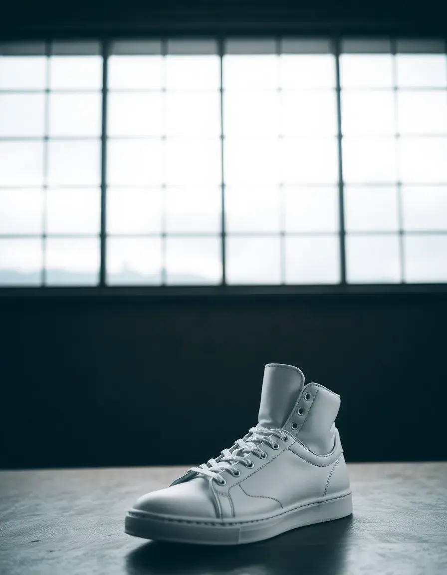White Leather Retro Trainers