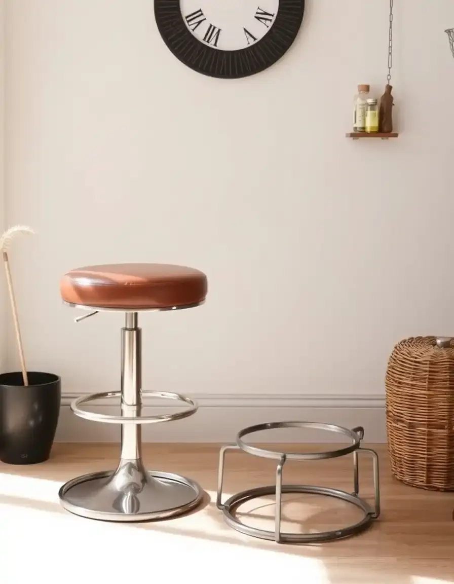 Designer leather bar stool