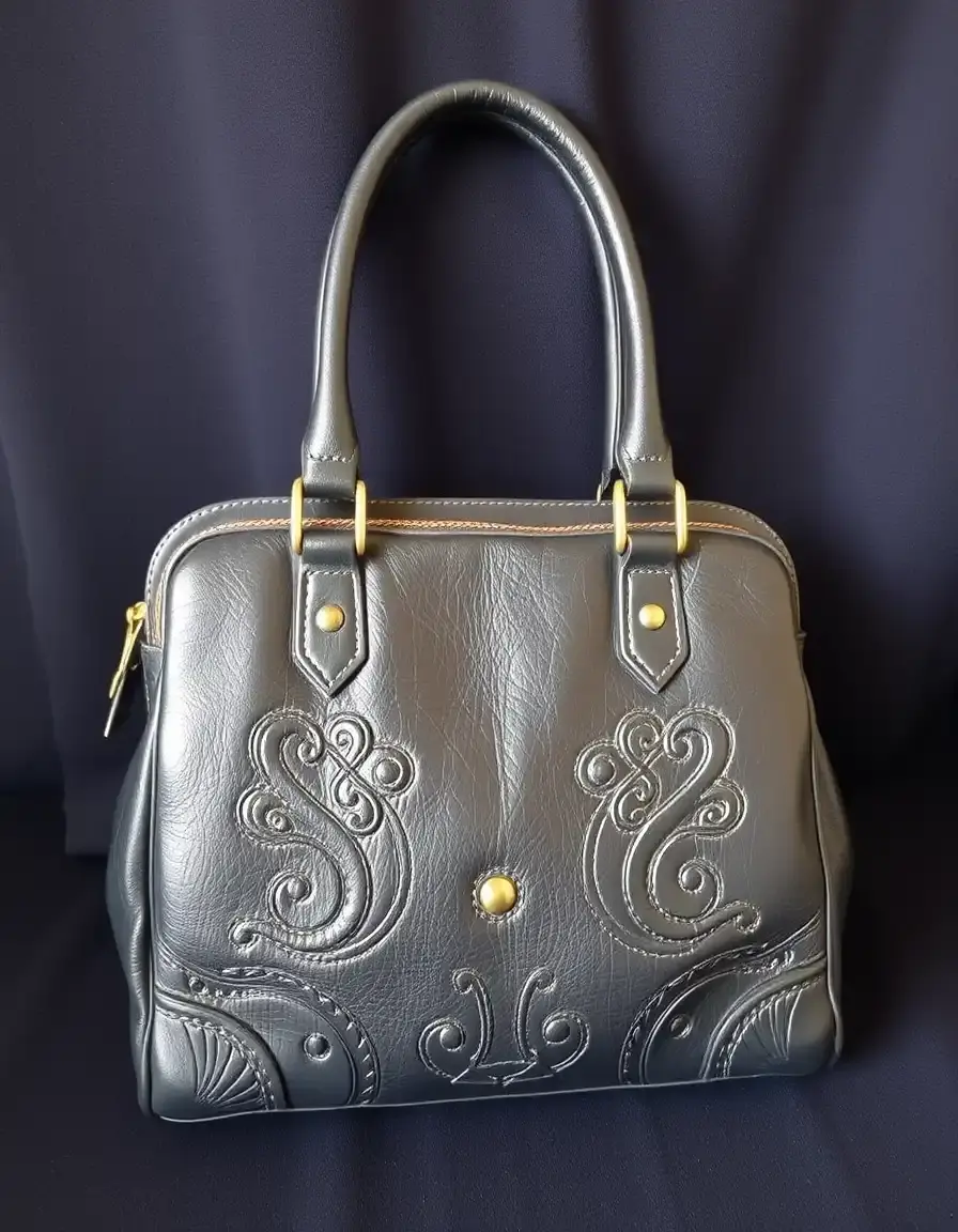 Vintage black leather purse