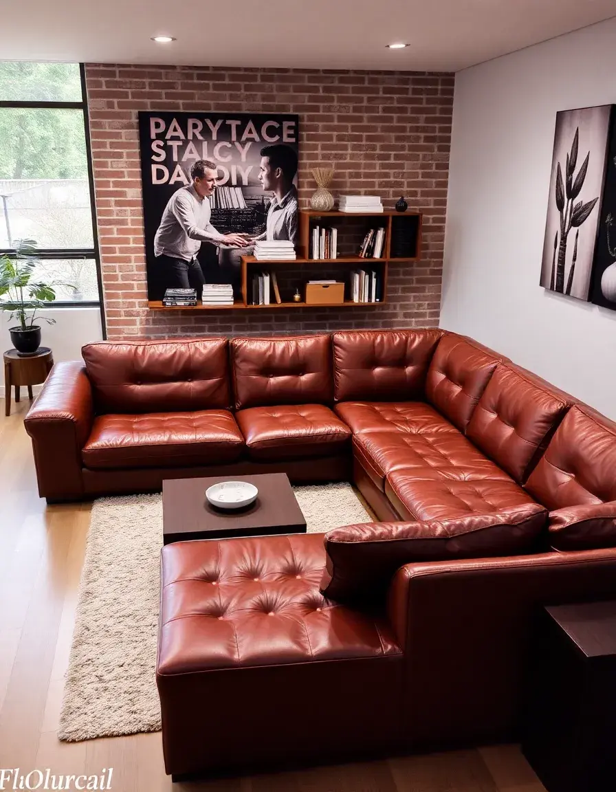 Brown U-Shaped Sectional