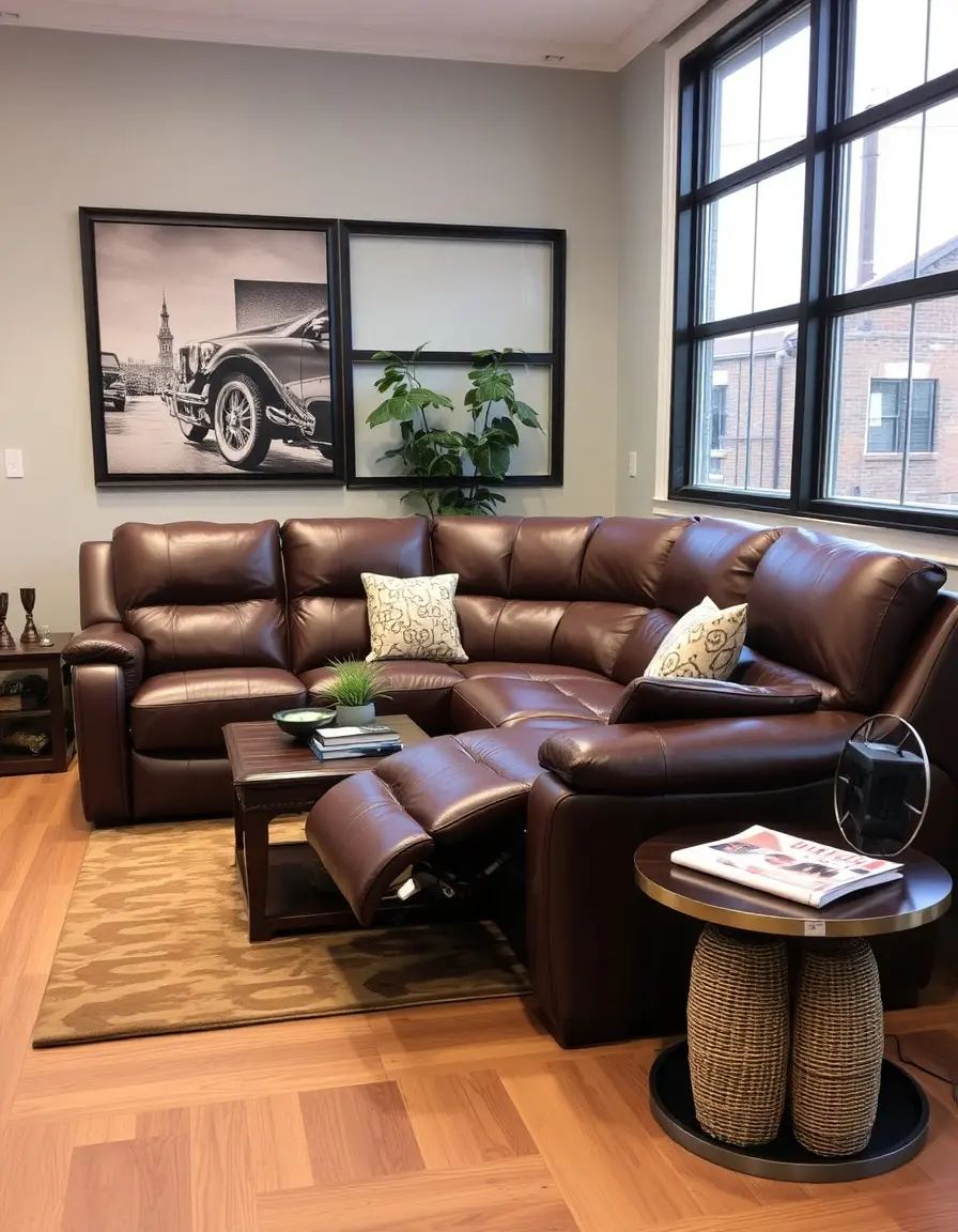 Brown Reclining Sectional