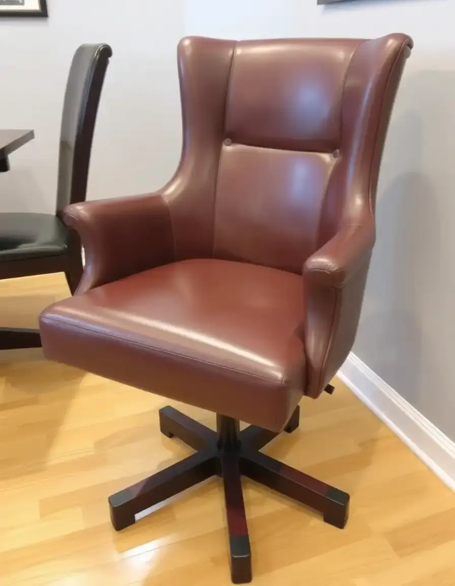 Functional swivel leather dining chair