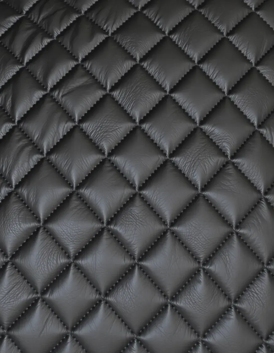 Quilted faux leather material for luxury DIY projects