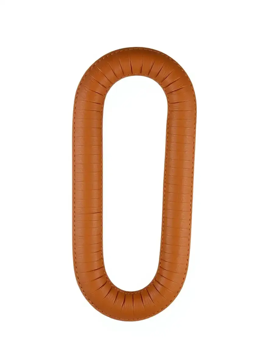 Brown faux leather U-shaped sectional