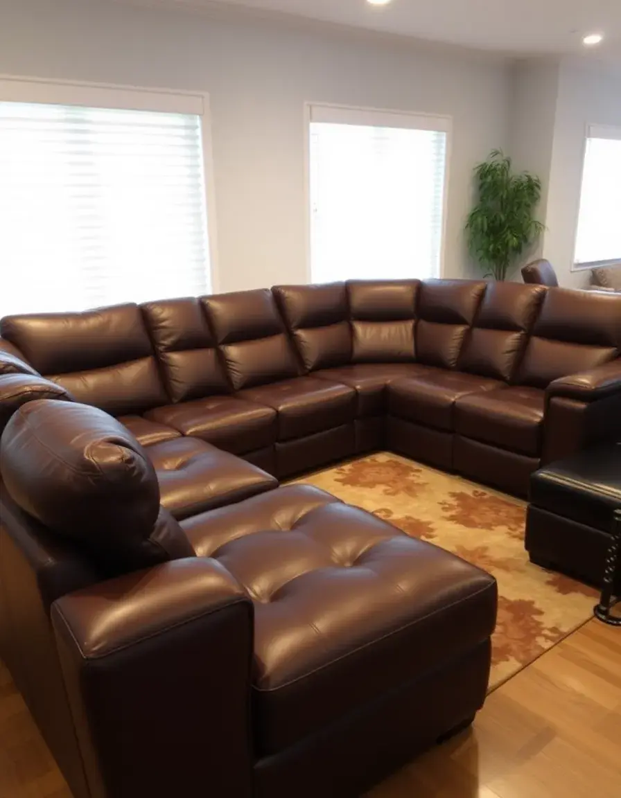 Large faux leather sectional