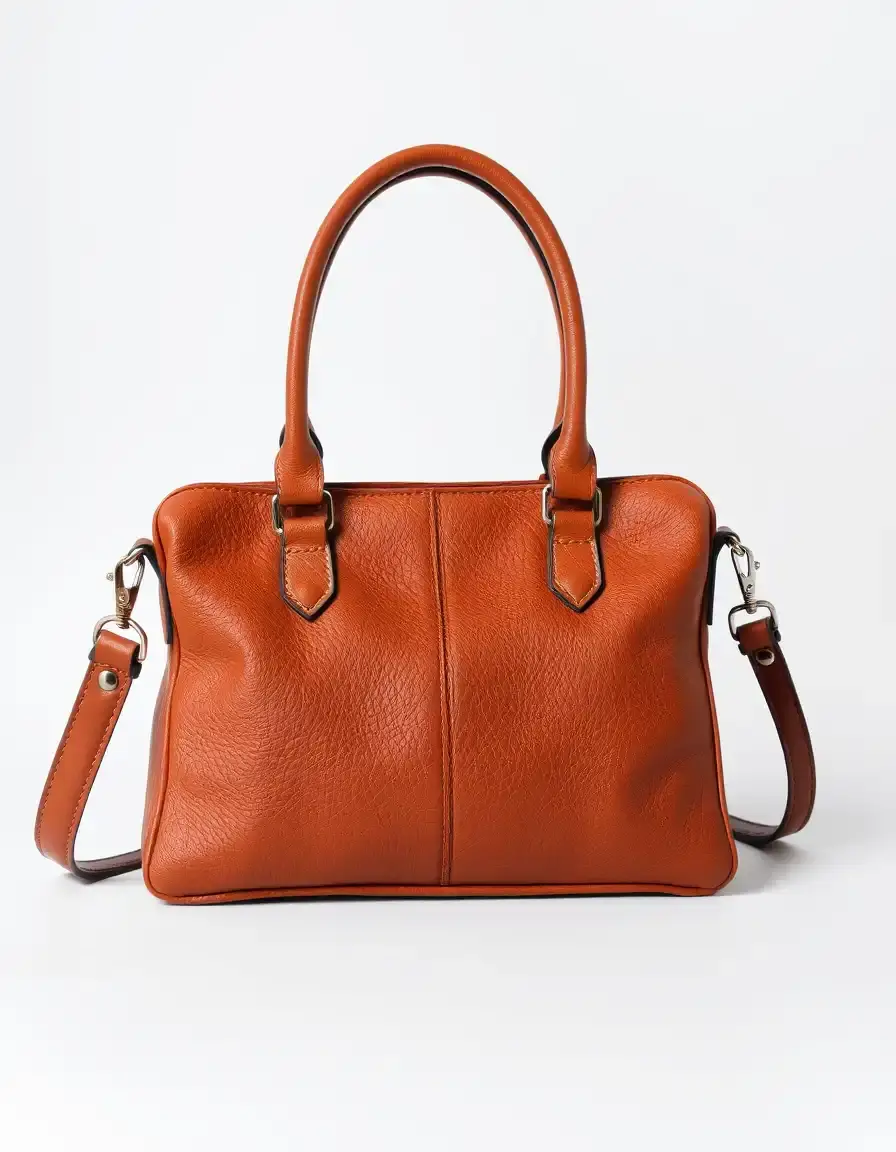 Brown leather satchel handbag