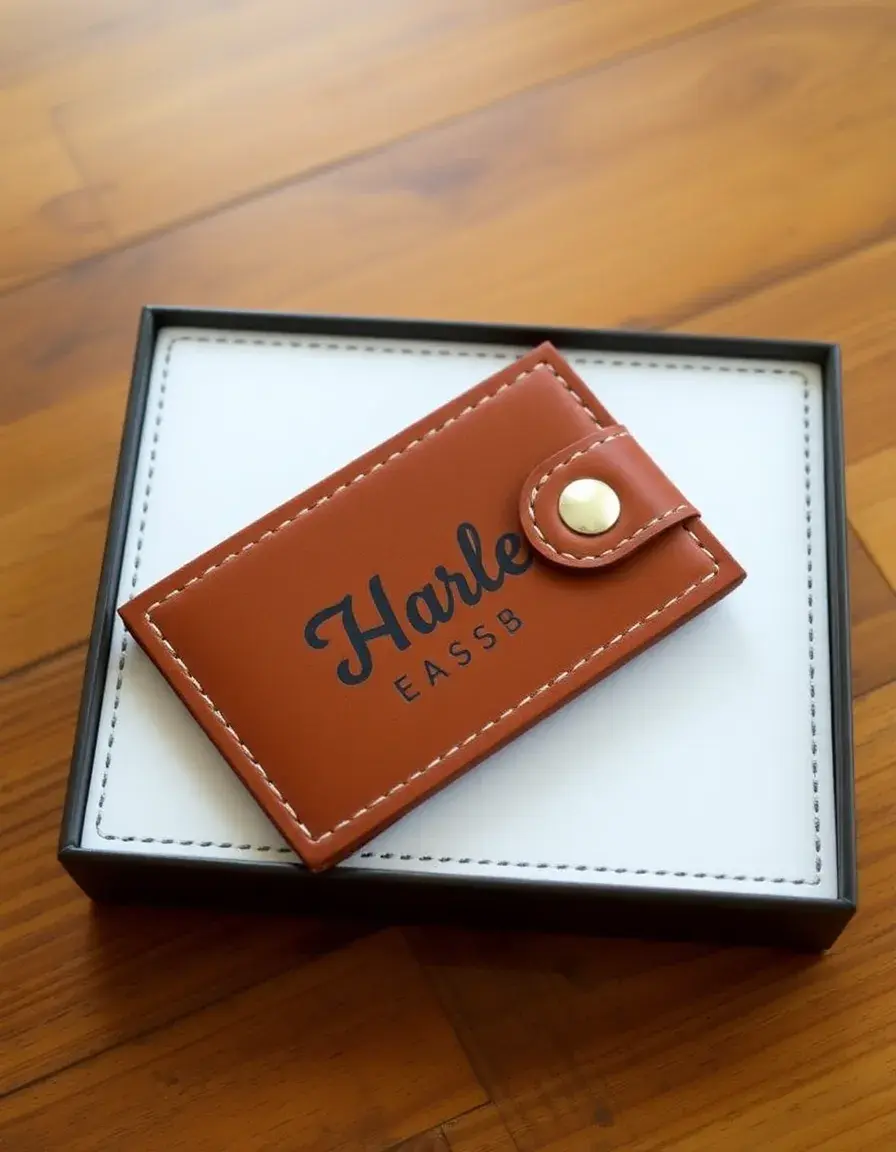 Personalized leather wallet anniversary gift