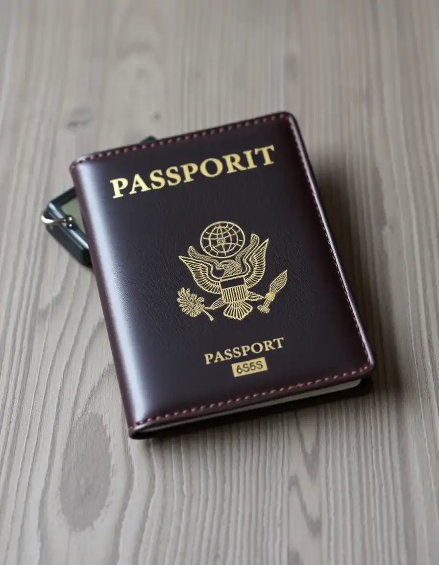 Leather passport holder gift
