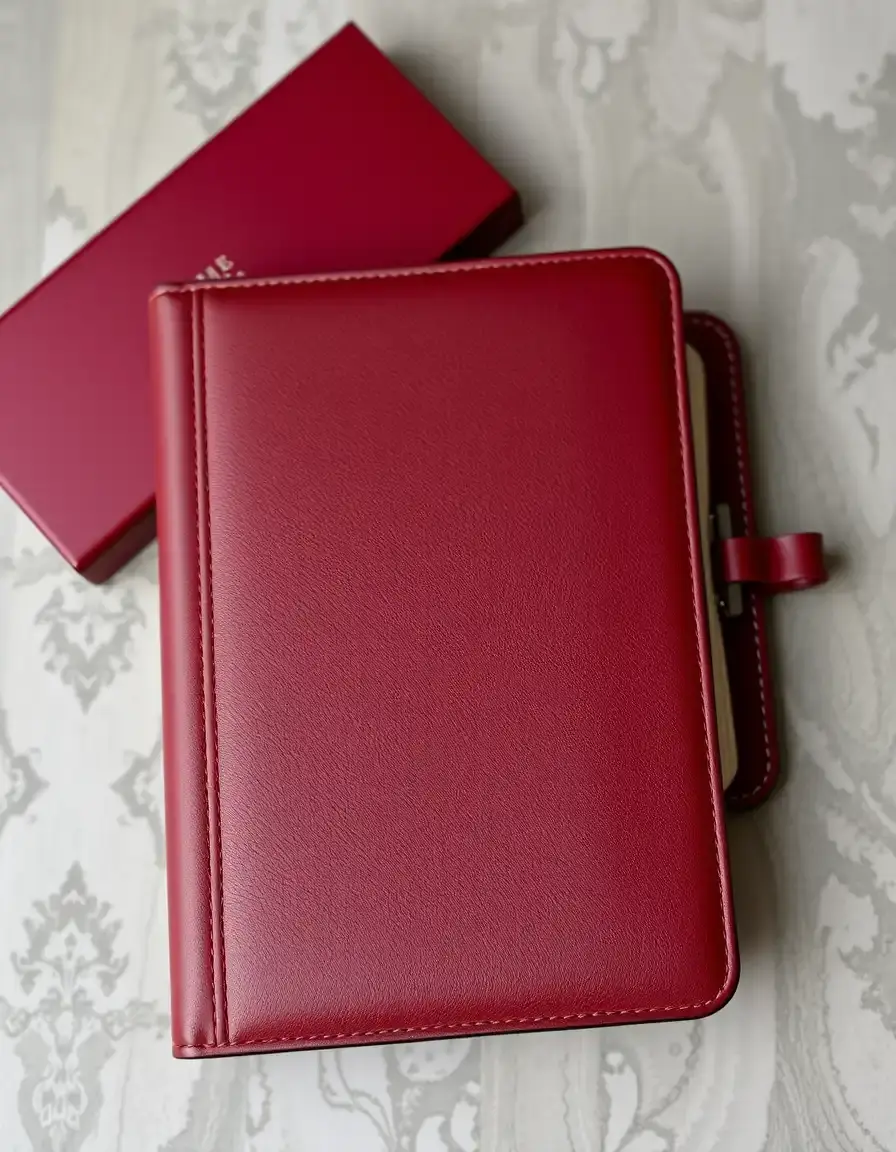 Luxury smooth leather bible folio in burgundy