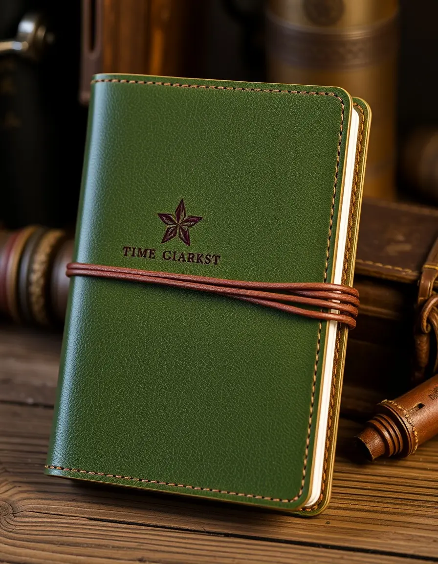 Green waterproof leather notebook