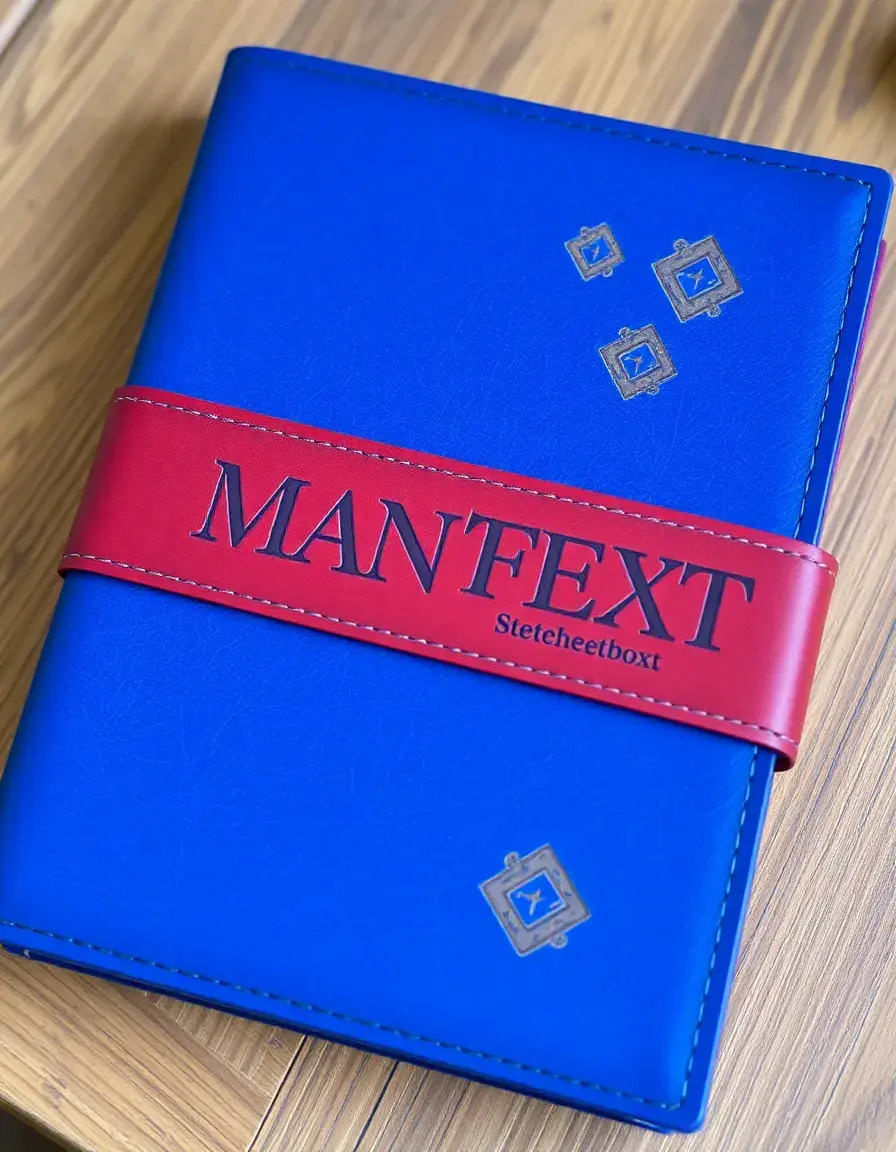 Blue luxury leather bound book