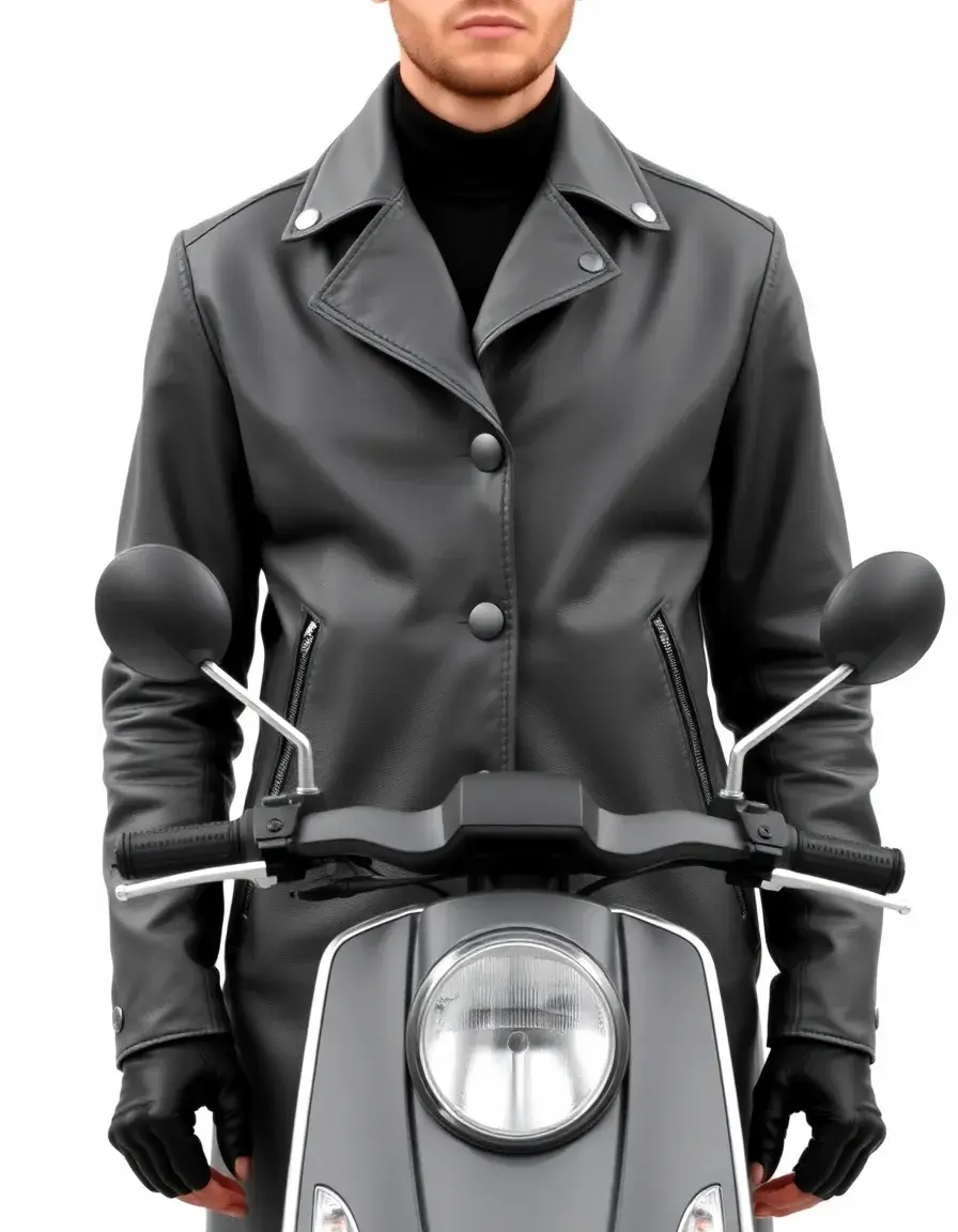 Gray scooter style riding coat