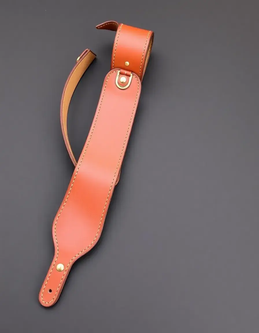 Cognac two-point leather sling for rifle