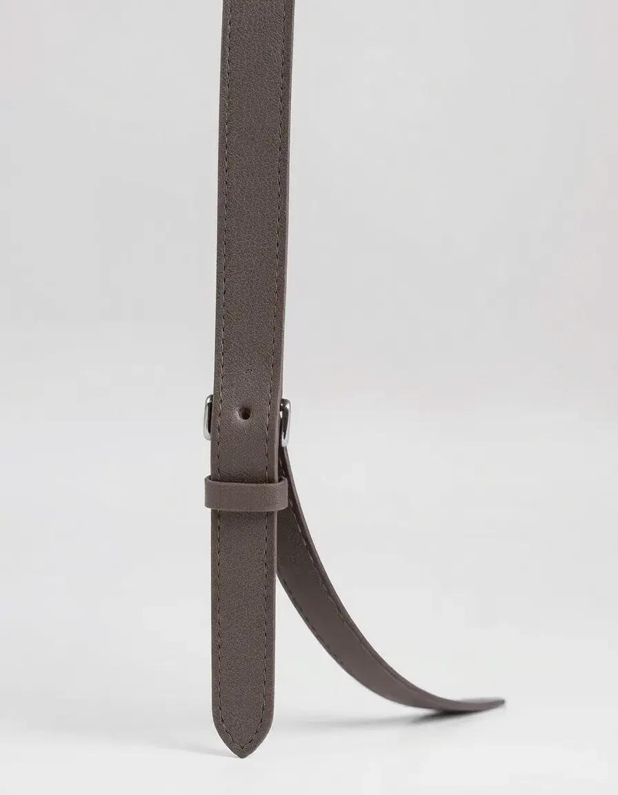 Gray leather replacement bag strap with swivel hooks