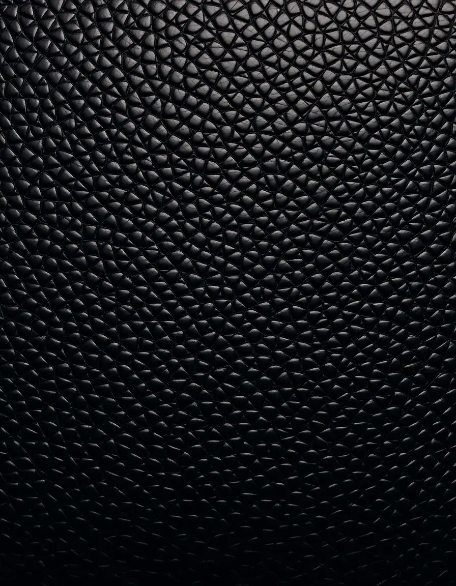 Close-up of smooth black leather texture sample