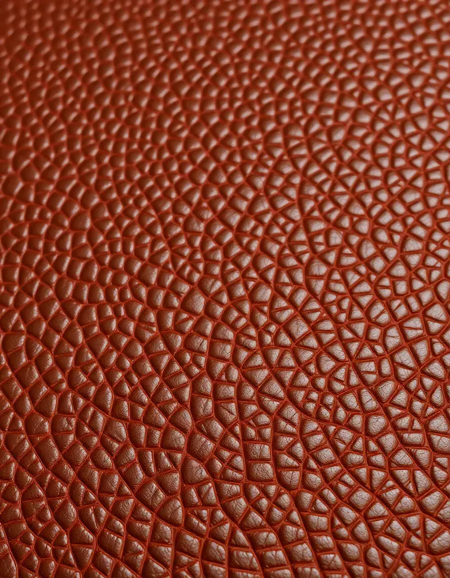 Detailed pebbled brown leather texture close-up