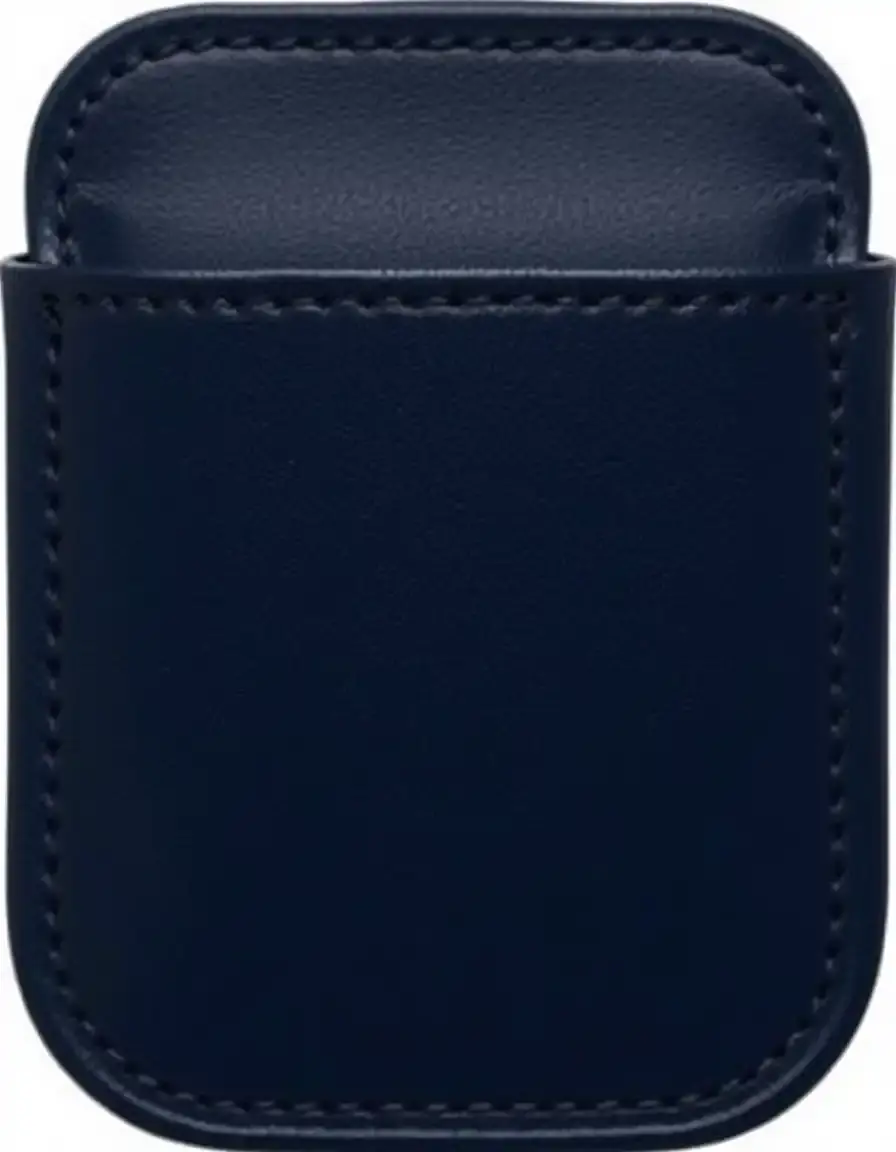 Navy engraved minimalist leather case